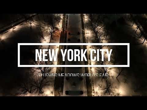 New York City Flushing Meadows Park Worlds Fair | City Drone Footage