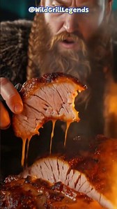 Viking Fire Feast: Roasting Giant Meat to Perfection 🔥 Epic Primitive Cooking