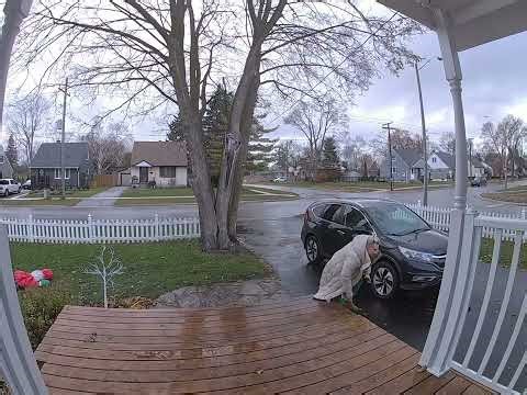 Woman Slips on Wet Porch and Goes Down Instantly