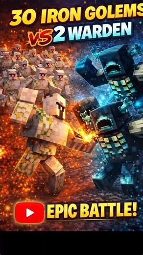 who's win 🏆😱30 iron golums V/s 2 Warden watch now #gaming #minecraft #minecraftshorts #shorts #trend