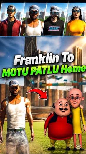 Franklin To Motu Patlu Home 🏠😱|#viralvideo #indianbikedriving3d #ytshorts