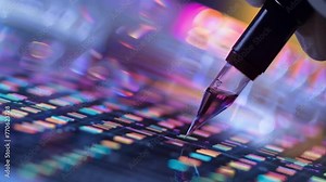 An illustrative image of a genetic analysis test being performed in the lab identifying inherited genetic mutations that can increase a persons risk of developing certain Stock Video