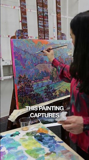 Painting Timelapse of Erin Hanson's Impressionist Artwork, "Etretat Fields"