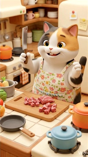 BILLI KHANA BANATI#ai#cartoon