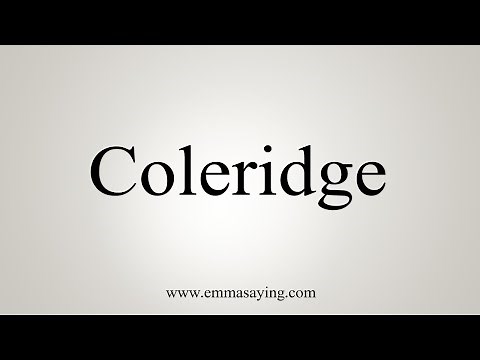 How To Say Coleridge