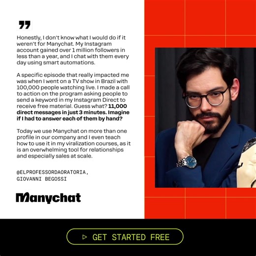 409 reactions · 24 comments | "Thanks to Manychat, my Instagram...