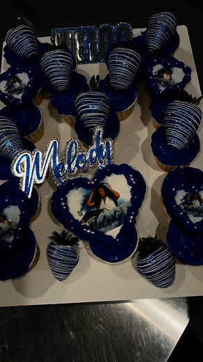 Last Cake lol. Had to make her a letter M Glam Cupcake cake 💙💙💙 Im so proud of her. 💙 Melody CollinsI love you so much Sugar 💙 #graduate #graduation #graduation2025 #cakes #grad #francycake #cakeinspo #trending #fyp | Toya Che'rise Sweets LLC