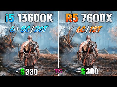 Core i5 13600K vs Ryzen 5 7600X - Test in 10 Games