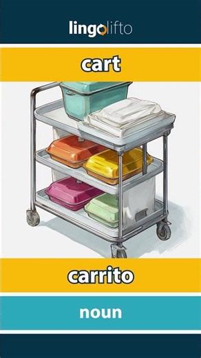 🇬🇧🇪🇸 cart - carrito : learn English : aprendamos inglés : vocabulary builder