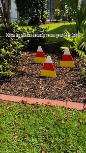 Comment “CANDY” for more info on how to make these! I think these wood candy corns are going to look so good in our yard this Halloween! These are easy to make and use up some scrap wood and you don’t need fancy tools to make them! - #diyhalloween #diyhalloweendecorations #diyhalloweendecor #candycorn #woodworking #scrapwood | Self-Taught Woodworking