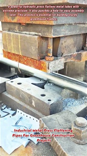 Industrial Metal Press Flattening Pipes For Greenhouse Construction Projects
