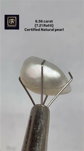 Certified Natural Saltwater Pearl | 6.56 Carat White High Glossy Pearl | Rare Ocean Gemstone 2025