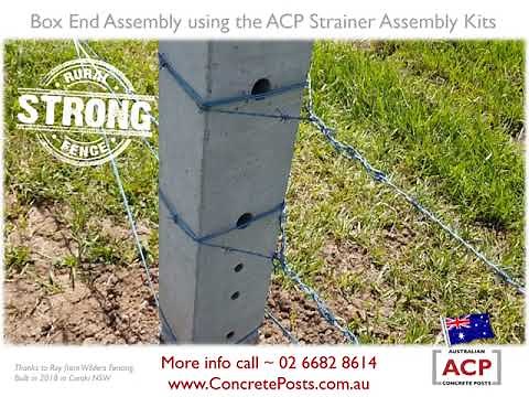 Box End Assembly using Australian Concrete Posts Strainer Assembly Kits