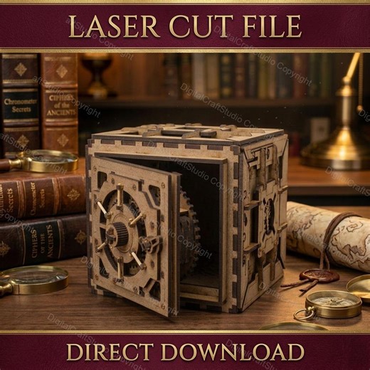 Laser Cut Safe Puzzle Box SVG File - DIY Wooden Vault Puzzle Digital Download - Etsy