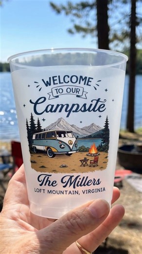 Custom Party Cups - Camping Gifts For Campers - Happy Camper For Life - PLG-YL0531 V1.1