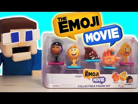 The Emoji Movie Toys Action Figure Collectible Set Gene Hi-5 Poop Smiler Jailbreak unboxing trailer