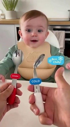 Baby's Surprising Reaction to Warm vs Cold Spoon Test 🥄👶