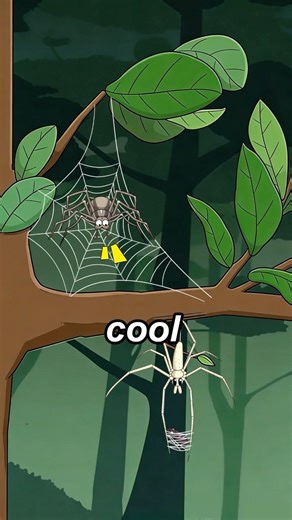 This Spider Doesn't Wait for Food — It Throws a Net At It! 🕸✋ #shorts