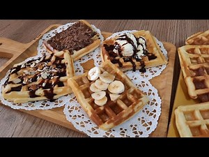 BEST WAFFLE RECIPE With 4 Different Toppings | 10 Minute Breakfast Recipe