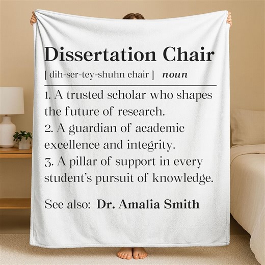 Personalized Dissertation Chair Fleece Blanket, Phd Committee Chair Sherpa Fleece, Dissertation Advisor Blanket Gift - Etsy