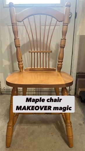 Cheryl Cassidy on Instagram: "My First Commission: Maple Chair Makeover Magic ✨🪑. When the buyer of my drop-leaf table asked if I could refinish her maple chairs to match, I jumped at the chance! 🛠️ She wanted stained seats in Rustic Beige and the base and back painted in Fusion Ash—a perfect combo for her seaside home. This project had a learning curve, though! I had to trim the sides of the seats to fit under the narrow part of her table, but I made a mistake in the process. 😬 Luckily, I re
