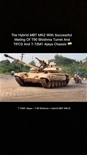 Indian Army HybridTank(T-90 Turret on T-72 Ajeya Chassis) #youtubeshorts#indianarmy#army#indian#tank