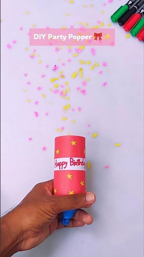 DIY ​Easy making Party Popper for Birthday Parties 🥳 🎉 || 5 minute crafts idea || Easy craft idea