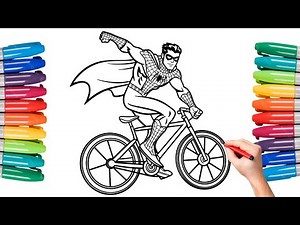 Superhero Coloring Spiderman - Easy Drawing Marvel Superhero Coloring Art Video