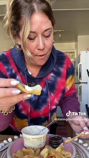 Delicious Caviar Snack Recipe with Potato Chips and Creme Fraiche