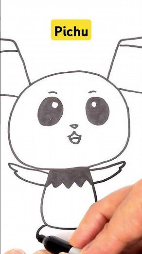 How to Draw Pichu From Pokemon in 5 minutes!