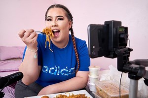 Woman makes eating fast food her full time job