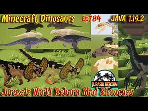 Jurassic World Reborn Mod Showcase JAVA 1.19.2 Update Minecraft Dinosaurs Ep784