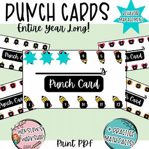 Punch Cards - Year Long Behavior Management System