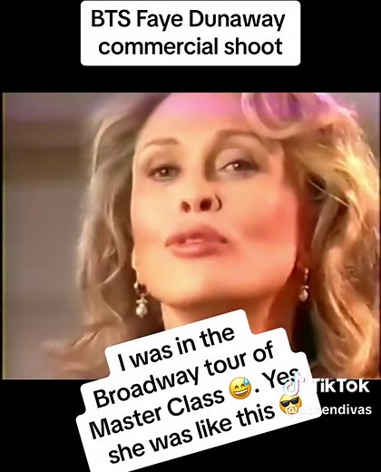 In 1997 I was in the #firstbroadwaynationaltour #nationaltour #broadwaytour of #masterclass starring #FayeDunaway. This was a shoot for a commercial. 🤣 yes she was like this every day. @BroadwayBob @Charles Osborne 😎