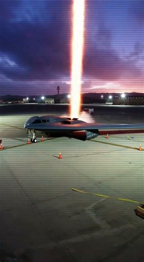 Massive Energy Beam Shoots from Stealth Bomber #funny #cctv #duet #securitycamera