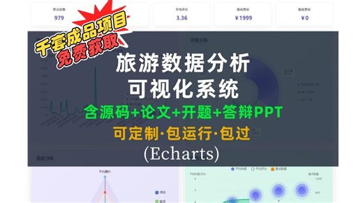 旅游数据分析与可视化系统Echarts-大数据深度学习算法计算机软件毕业设计源码开题