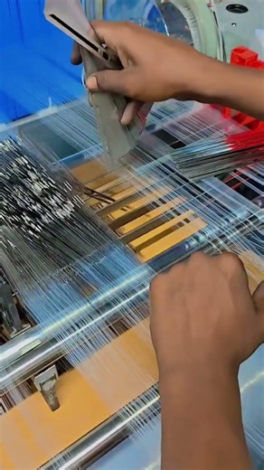 the process of operating a weaving machine #shorts