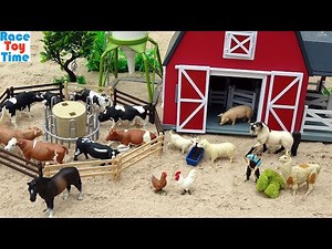 Cattle Transport Truck and Fun Farm Animals Toys Video