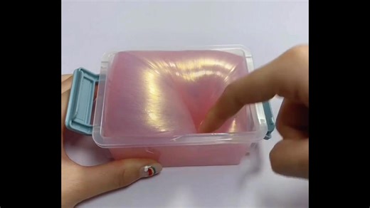 Satisfying Poking And Playing Pink Glossy Soft Slime
