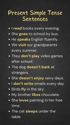 Present Simple Tense Example Sentences to Learn Easily English Grammar for Beginners