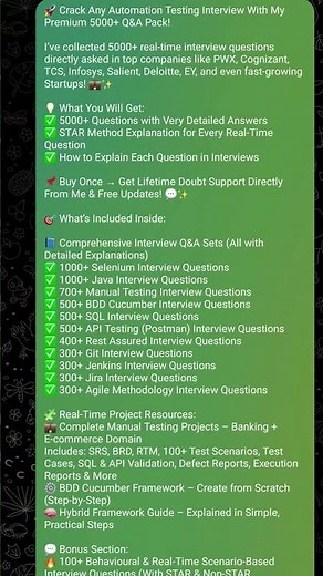 Automation Testing Interview Questions #selenium #infosys #tcs #softwaretesting #qa #interviewtips