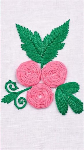 Simple & Easy Embroidery Flower Pattern #shorts #viral #trending #youtubeshorts