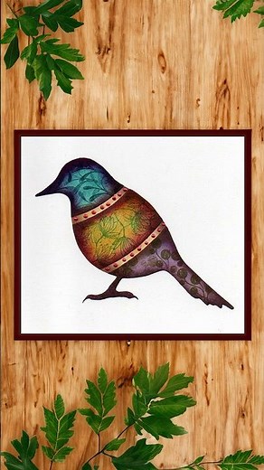 Using the bird sticker stencil to create the most detailed, vibrant and beautiful design ✨