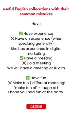 Useful English collocations, with their common mistakes part- 4