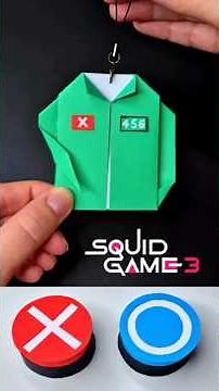DIY SQUID GAME 3: Origami Jacket & Paper Button Toy ❌⭕ Easy Craft