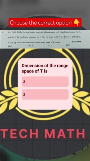 Only 1 Option is Correct | GATE 2018 Maths #pdtechmath #gate2026
