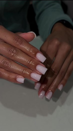 Soft White Acrylic Overlay for Beautiful Nails