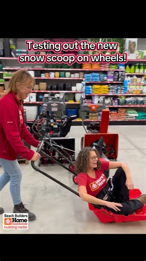 Fun Friday‼️ Had to test the new snow scoop from Benchmark😁 One of our many BLACK FRIDAY DEALS‼️ | BEACH BUILDERS Home Hardware