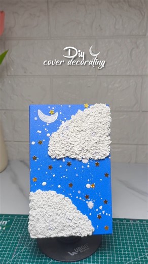 diy book cover decorating #books #cover #decore #art #moon #art #🥹