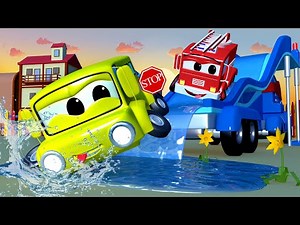 The Water Slide - One Zeez & Carl the Super Truck - Car City ! Cars and Trucks Cartoon